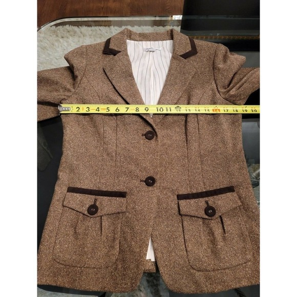 Pendleton Women's Brown Wool Single Breasted Two Buttons Fitted Blazer Size 10 - Picture 11 of 12